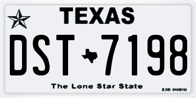 TX license plate DST7198