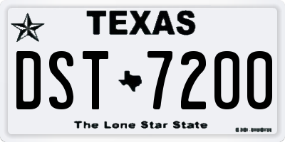 TX license plate DST7200