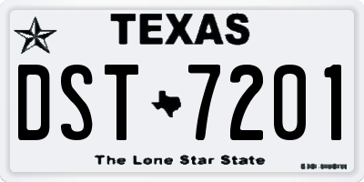 TX license plate DST7201
