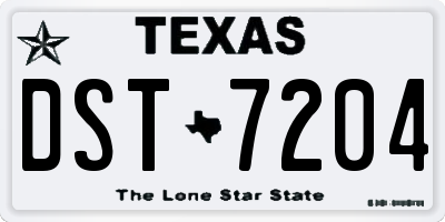 TX license plate DST7204