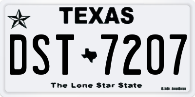 TX license plate DST7207