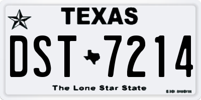 TX license plate DST7214