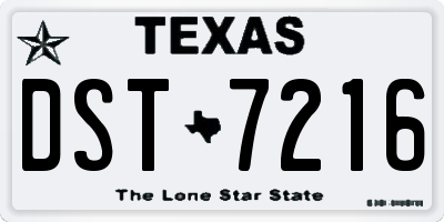 TX license plate DST7216