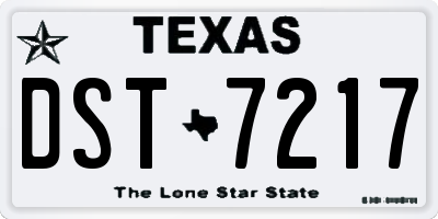 TX license plate DST7217
