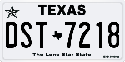 TX license plate DST7218