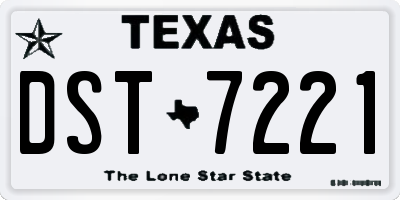 TX license plate DST7221