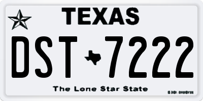 TX license plate DST7222