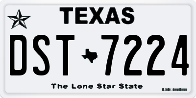 TX license plate DST7224
