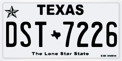 TX license plate DST7226