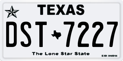 TX license plate DST7227