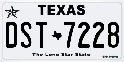 TX license plate DST7228
