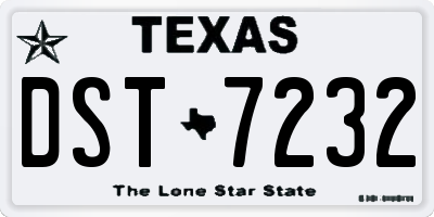 TX license plate DST7232