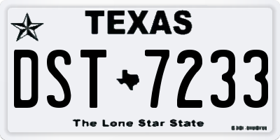 TX license plate DST7233