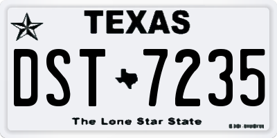 TX license plate DST7235