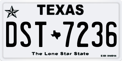 TX license plate DST7236