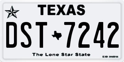 TX license plate DST7242