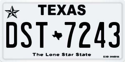 TX license plate DST7243