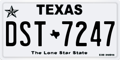 TX license plate DST7247