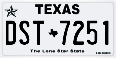 TX license plate DST7251
