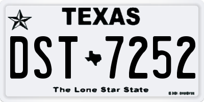 TX license plate DST7252