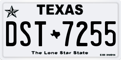 TX license plate DST7255