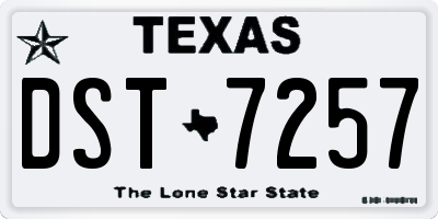 TX license plate DST7257
