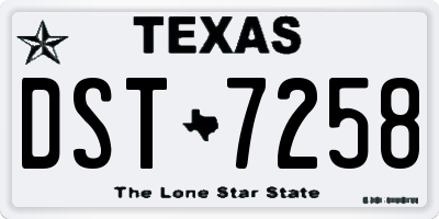 TX license plate DST7258