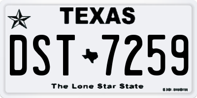 TX license plate DST7259