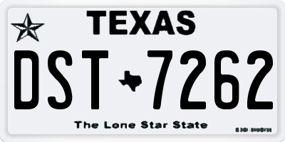 TX license plate DST7262