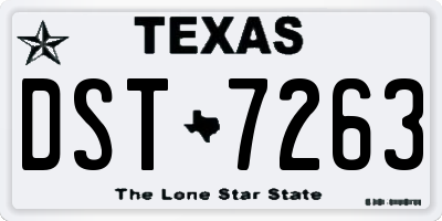 TX license plate DST7263