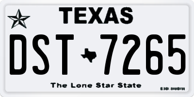 TX license plate DST7265