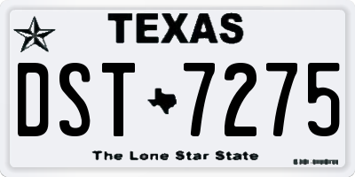TX license plate DST7275