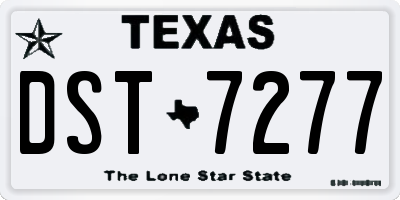 TX license plate DST7277