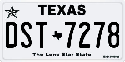 TX license plate DST7278