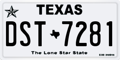 TX license plate DST7281