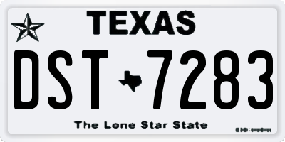 TX license plate DST7283
