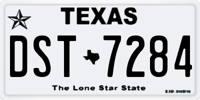 TX license plate DST7284