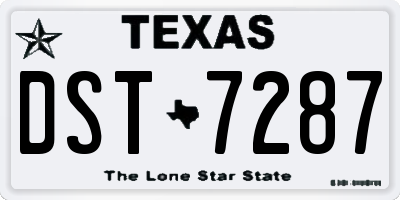 TX license plate DST7287