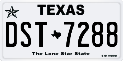 TX license plate DST7288