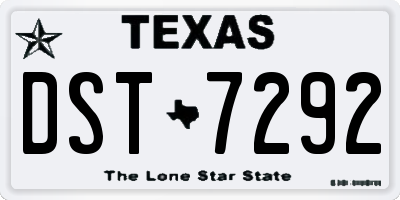 TX license plate DST7292