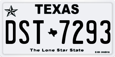 TX license plate DST7293