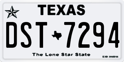TX license plate DST7294