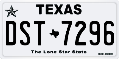 TX license plate DST7296
