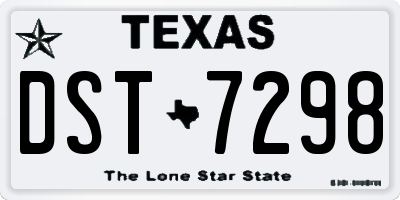 TX license plate DST7298