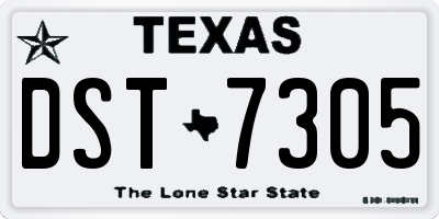 TX license plate DST7305