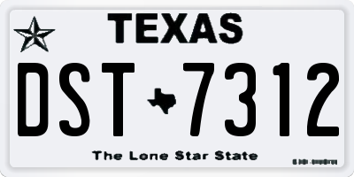 TX license plate DST7312