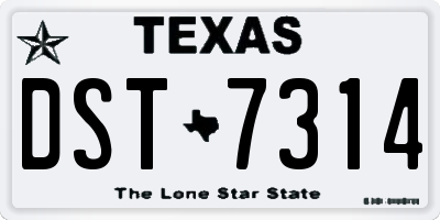 TX license plate DST7314