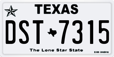 TX license plate DST7315