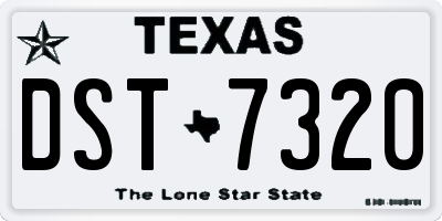 TX license plate DST7320
