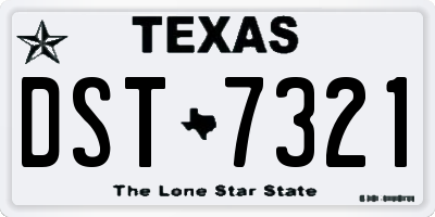 TX license plate DST7321